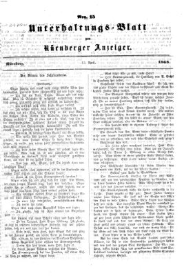 Nürnberger Anzeiger. Unterhaltungs-Blatt (Nürnberger Anzeiger) Sonntag 12. April 1868