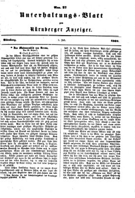 Nürnberger Anzeiger. Unterhaltungs-Blatt (Nürnberger Anzeiger) Sonntag 5. Juli 1868