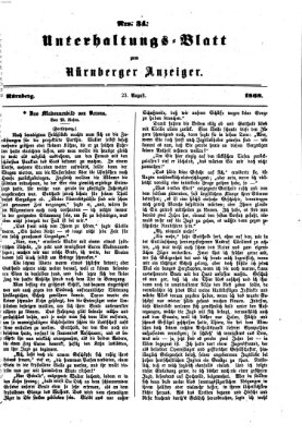 Nürnberger Anzeiger. Unterhaltungs-Blatt (Nürnberger Anzeiger) Sonntag 23. August 1868