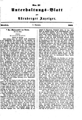 Nürnberger Anzeiger. Unterhaltungs-Blatt (Nürnberger Anzeiger) Sonntag 13. September 1868