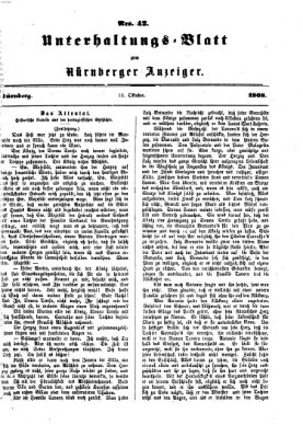 Nürnberger Anzeiger. Unterhaltungs-Blatt (Nürnberger Anzeiger) Sonntag 18. Oktober 1868