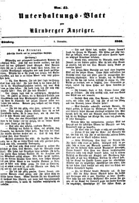 Nürnberger Anzeiger. Unterhaltungs-Blatt (Nürnberger Anzeiger) Sonntag 8. November 1868