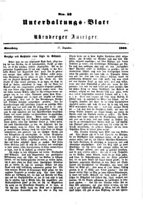 Nürnberger Anzeiger. Unterhaltungs-Blatt (Nürnberger Anzeiger) Sonntag 27. Dezember 1868