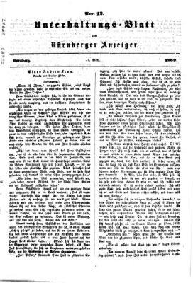 Nürnberger Anzeiger. Unterhaltungs-Blatt (Nürnberger Anzeiger) Sonntag 21. März 1869