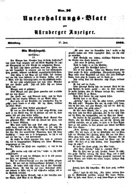 Nürnberger Anzeiger. Unterhaltungs-Blatt (Nürnberger Anzeiger) Sonntag 27. Juni 1869