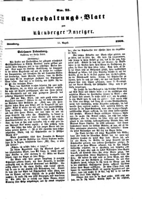 Nürnberger Anzeiger. Unterhaltungs-Blatt (Nürnberger Anzeiger) Sonntag 15. August 1869