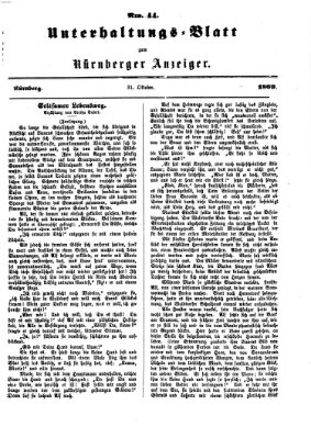 Nürnberger Anzeiger. Unterhaltungs-Blatt (Nürnberger Anzeiger) Sonntag 31. Oktober 1869