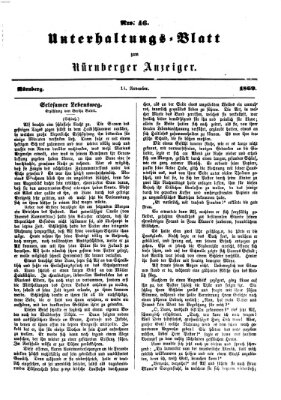 Nürnberger Anzeiger. Unterhaltungs-Blatt (Nürnberger Anzeiger) Sonntag 14. November 1869