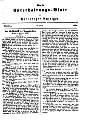 Nürnberger Anzeiger. Unterhaltungs-Blatt (Nürnberger Anzeiger) Sonntag 30. Januar 1870