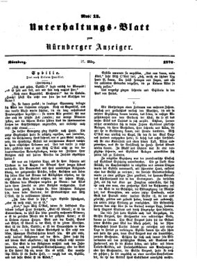 Nürnberger Anzeiger. Unterhaltungs-Blatt (Nürnberger Anzeiger) Sonntag 27. März 1870