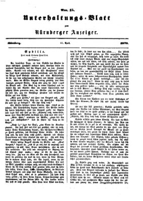 Nürnberger Anzeiger. Unterhaltungs-Blatt (Nürnberger Anzeiger) Sonntag 10. April 1870