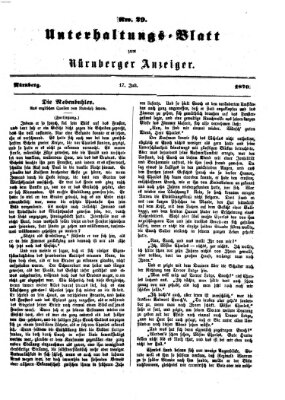 Nürnberger Anzeiger. Unterhaltungs-Blatt (Nürnberger Anzeiger) Sonntag 17. Juli 1870