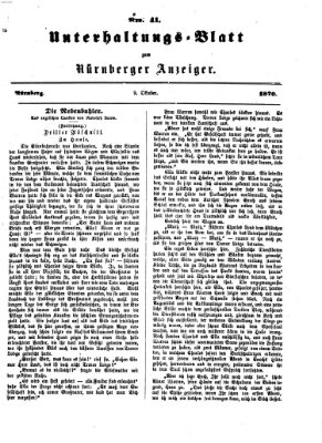 Nürnberger Anzeiger. Unterhaltungs-Blatt (Nürnberger Anzeiger) Sonntag 9. Oktober 1870