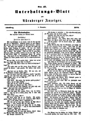 Nürnberger Anzeiger. Unterhaltungs-Blatt (Nürnberger Anzeiger) Sonntag 6. November 1870