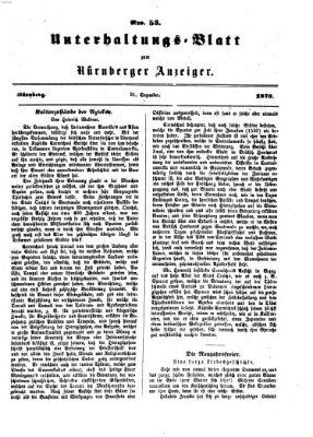 Nürnberger Anzeiger. Unterhaltungs-Blatt (Nürnberger Anzeiger) Samstag 31. Dezember 1870