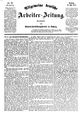 Allgemeine deutsche Arbeiter-Zeitung Sonntag 19. Juli 1863