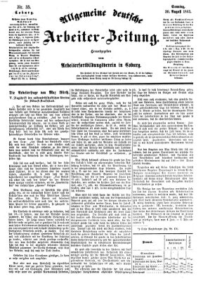 Allgemeine deutsche Arbeiter-Zeitung Sonntag 30. August 1863