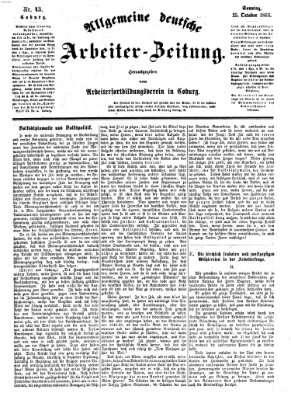 Allgemeine deutsche Arbeiter-Zeitung Sonntag 25. Oktober 1863