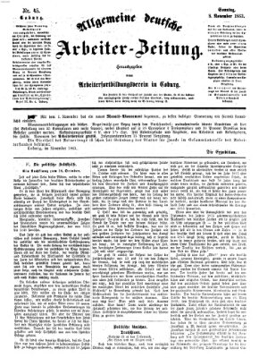 Allgemeine deutsche Arbeiter-Zeitung Sonntag 8. November 1863