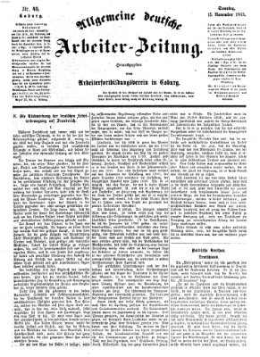 Allgemeine deutsche Arbeiter-Zeitung Sonntag 15. November 1863