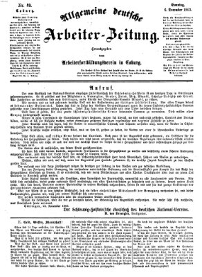 Allgemeine deutsche Arbeiter-Zeitung Sonntag 6. Dezember 1863