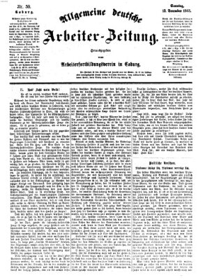 Allgemeine deutsche Arbeiter-Zeitung Sonntag 13. Dezember 1863