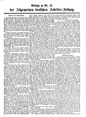 Allgemeine deutsche Arbeiter-Zeitung Sonntag 25. Oktober 1863