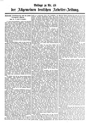 Allgemeine deutsche Arbeiter-Zeitung Sonntag 29. November 1863