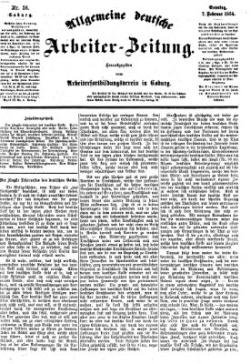 Allgemeine deutsche Arbeiter-Zeitung Sonntag 7. Februar 1864