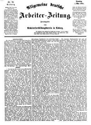 Allgemeine deutsche Arbeiter-Zeitung Sonntag 1. Mai 1864