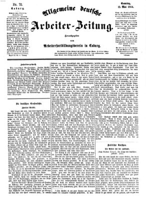 Allgemeine deutsche Arbeiter-Zeitung Sonntag 15. Mai 1864