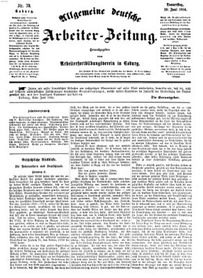 Allgemeine deutsche Arbeiter-Zeitung Donnerstag 30. Juni 1864