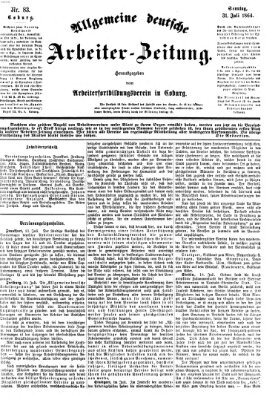 Allgemeine deutsche Arbeiter-Zeitung Sonntag 31. Juli 1864