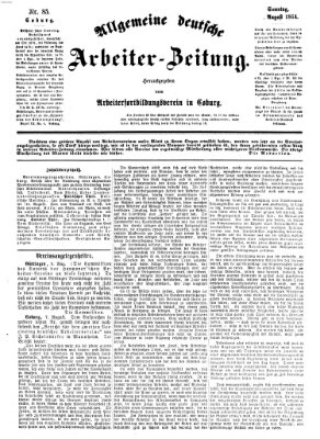 Allgemeine deutsche Arbeiter-Zeitung Sonntag 14. August 1864