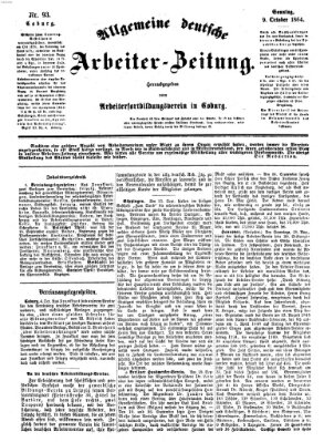 Allgemeine deutsche Arbeiter-Zeitung Sonntag 9. Oktober 1864