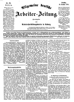 Allgemeine deutsche Arbeiter-Zeitung Dienstag 18. Oktober 1864