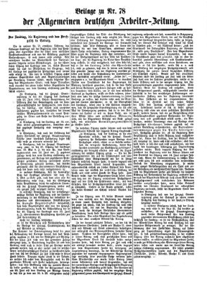 Allgemeine deutsche Arbeiter-Zeitung Sonntag 26. Juni 1864