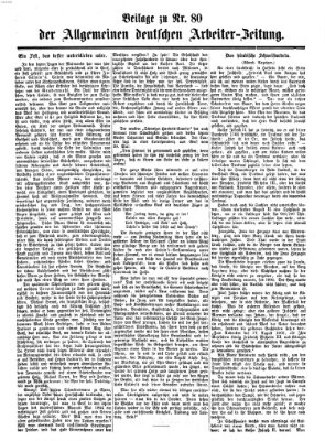 Allgemeine deutsche Arbeiter-Zeitung Sonntag 10. Juli 1864