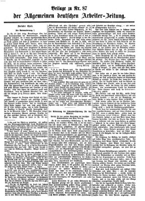 Allgemeine deutsche Arbeiter-Zeitung Sonntag 28. August 1864