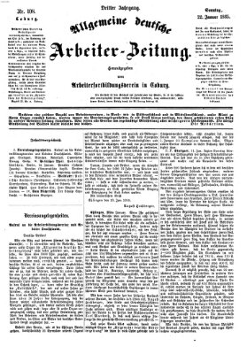 Allgemeine deutsche Arbeiter-Zeitung Sonntag 22. Januar 1865