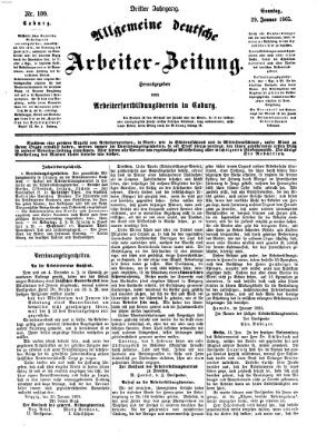 Allgemeine deutsche Arbeiter-Zeitung Sonntag 29. Januar 1865