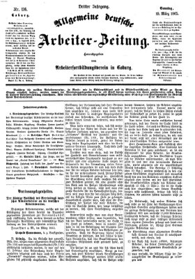 Allgemeine deutsche Arbeiter-Zeitung Sonntag 19. März 1865