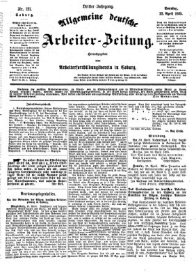 Allgemeine deutsche Arbeiter-Zeitung Sonntag 23. April 1865