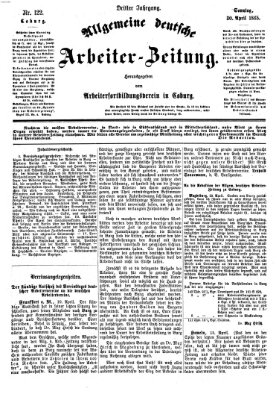 Allgemeine deutsche Arbeiter-Zeitung Sonntag 30. April 1865