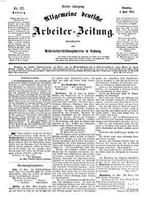 Allgemeine deutsche Arbeiter-Zeitung Sonntag 4. Juni 1865