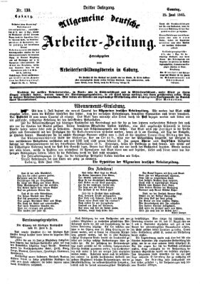 Allgemeine deutsche Arbeiter-Zeitung Sonntag 25. Juni 1865