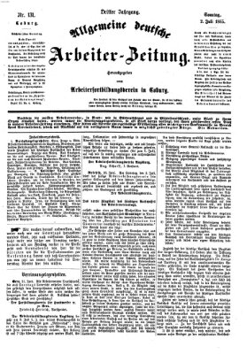 Allgemeine deutsche Arbeiter-Zeitung Sonntag 2. Juli 1865