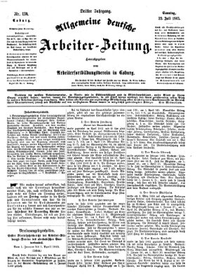 Allgemeine deutsche Arbeiter-Zeitung Sonntag 23. Juli 1865