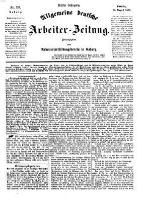 Allgemeine deutsche Arbeiter-Zeitung Sonntag 20. August 1865