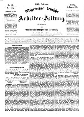 Allgemeine deutsche Arbeiter-Zeitung Sonntag 8. Oktober 1865